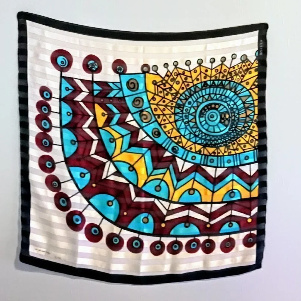 RARE Vintage Jale Yılmabaşar Ertugan Ltd Edition Vakko Silk Scarf